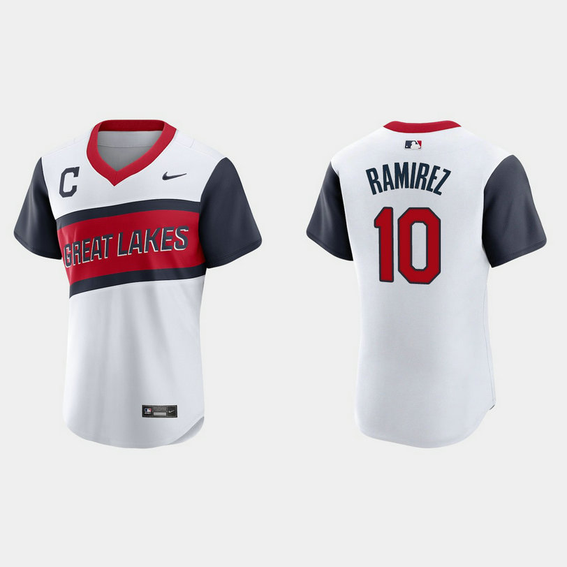 Cleveland Indians #10 Harold Ramirez Men's Nike White 2021 Little League Class Authentic MLB Jersey