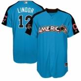 Cleveland Indians #12 Francisco Lindor  Blue American League 2017 MLB All-Star MLB Jersey