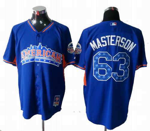 Cleveland Indians #63 Justin Masterson American League 2013 All Star blue Jersey