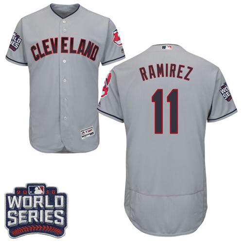 Cleveland Indians 11 Jose Ramirez Grey Flexbase Authentic Collection 2016 World Series Bound MLB Jersey
