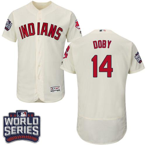 Cleveland Indians 14 Larry Doby Cream Flexbase Authentic Collection 2016 World Series Bound MLB Jersey