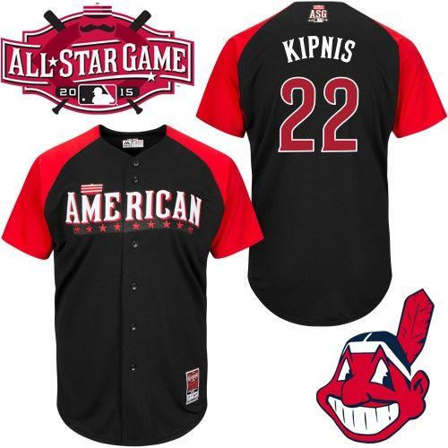 Cleveland Indians 22 Jason Kipnis Black 2015 All-Star American League Baseball Jersey