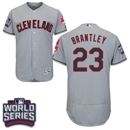 Cleveland Indians 23 Michael Brantley Grey Flexbase Authentic Collection 2016 World Series Bound MLB Jersey