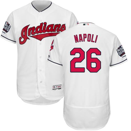 Cleveland Indians 26 Mike Napoli White Flexbase Authentic Collection 2016 World Series Bound MLB Jersey