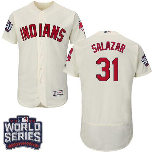 Cleveland Indians 31 Danny Salazar Cream Flexbase Authentic Collection 2016 World Series Bound MLB Jersey