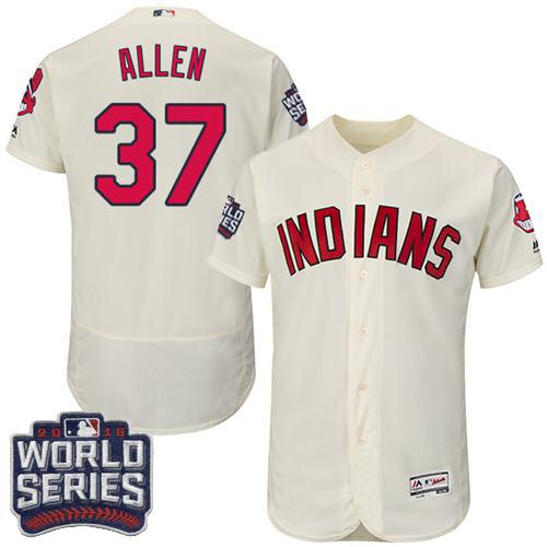 Cleveland Indians 37 Cody Allen Cream Flexbase Authentic Collection 2016 World Series Bound MLB Jersey
