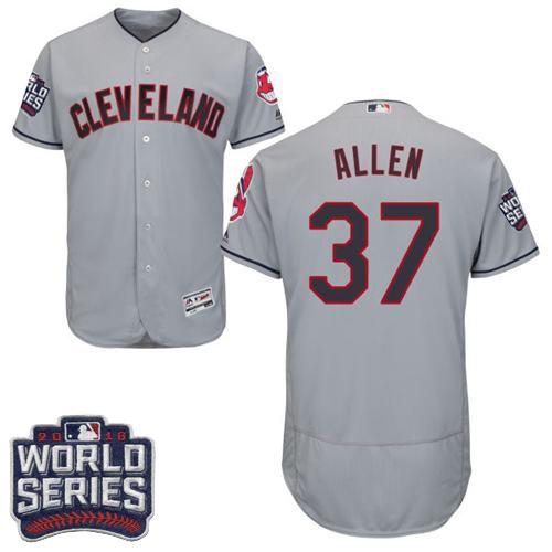 Cleveland Indians 37 Cody Allen Grey Flexbase Authentic Collection 2016 World Series Bound MLB Jersey