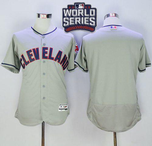Cleveland Indians Blank Grey Flexbase Authentic Collection 2016 World Series Bound MLB Jersey