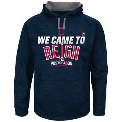 Cleveland Indians Navy 2016 Postseason Authentic Collection Came To Reign Streak Hoodie
