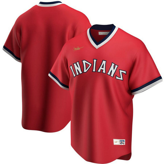 Cleveland Indians Nike Road Cooperstown Collection Team MLB Jersey Red