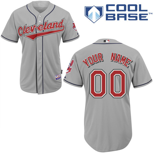 Cleveland Indians Personalized custom Grey Jersey