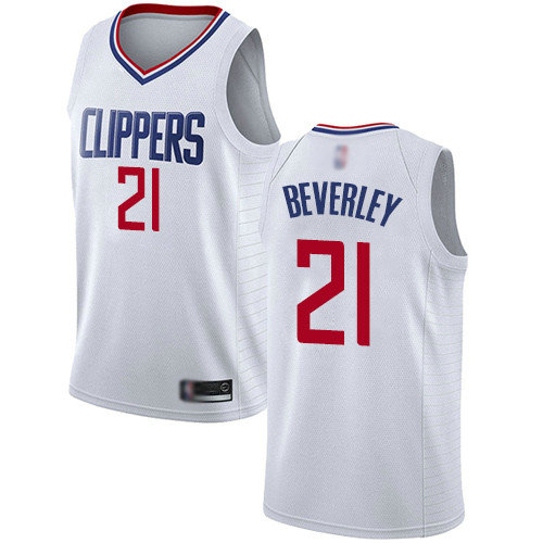 Clippers #21 Patrick Beverley White Basketball Swingman Association Edition Jersey1