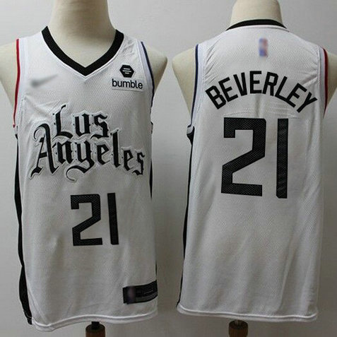 Clippers #21 Patrick Beverley White Basketball Swingman City Edition 2019 20 Jersey