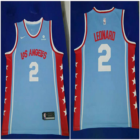 Clippers 2 Kawhi Leonard Light Blue Nike Swingman Jersey1