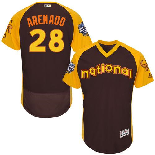 Colorado Rockies 28 Nolan Arenado Brown Flexbase Authentic Collection 2016 All-Star National League Baseball Jersey
