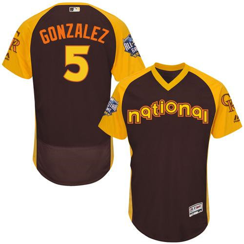 Colorado Rockies 5 Carlos Gonzalez Brown Flexbase Authentic Collection 2016 All-Star National League Baseball Jersey