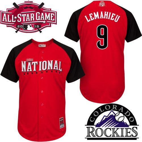 Colorado Rockies 9 DJ LeMahieu Red 2015 All-Star National League Baseball Jersey
