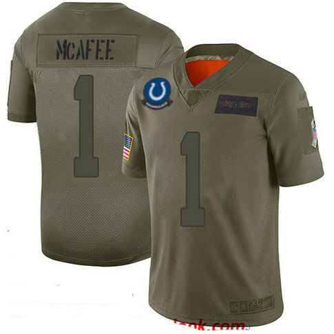 Colts #1 Pat McAfee Camo Men's Stitched Football Limited 2019 Salute To Service Jersey
