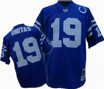 Colts #19 Johnny Unitas Mitchell&Ness blue Jersey