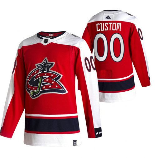 Columbus Blue Jackets Custom Red Men's Adidas 2020-21 Alternate Authentic Player NHL Jersey
