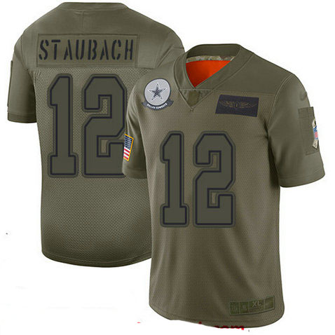 Cowboys #12 Roger Staubach Camo Youth Stitched Football Limited 2019 Salute to Service Jersey