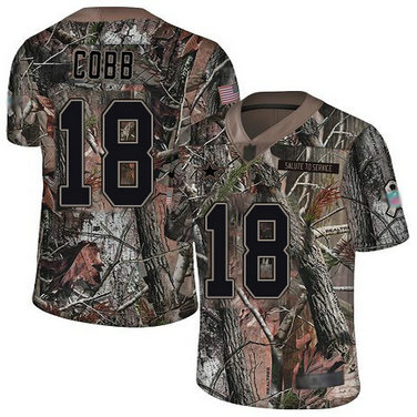 Cowboys #18 Randall Cobb Camo Youth Stitched Football Limited Rush Realtree Jersey