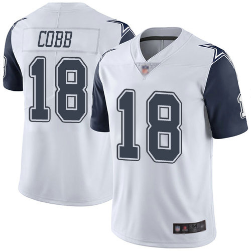 Cowboys #18 Randall Cobb White Youth Stitched Football Limited Rush Jersey