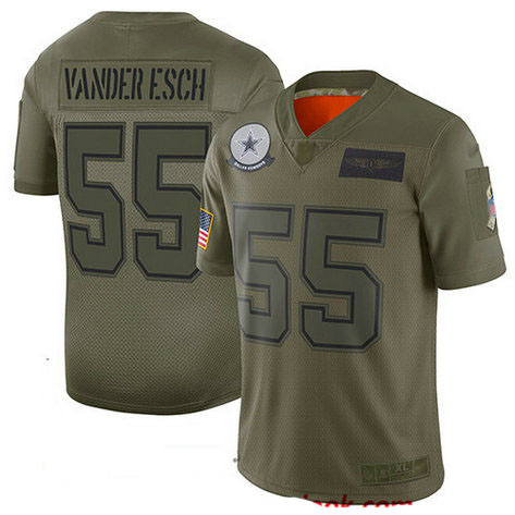 Cowboys #55 Leighton Vander Esch Camo Youth Stitched Football Limited 2019 Salute to Service Jersey