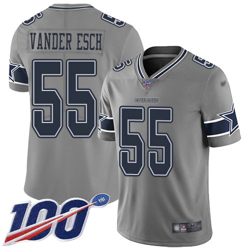 Cowboys #55 Leighton Vander Esch Gray Youth Stitched Football Limited Inverted Legend 100th Season Jersey