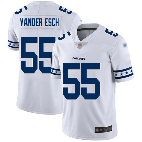 Cowboys #55 Leighton Vander Esch White Men's Stitched Football Limited Team Logo Fashion Jersey