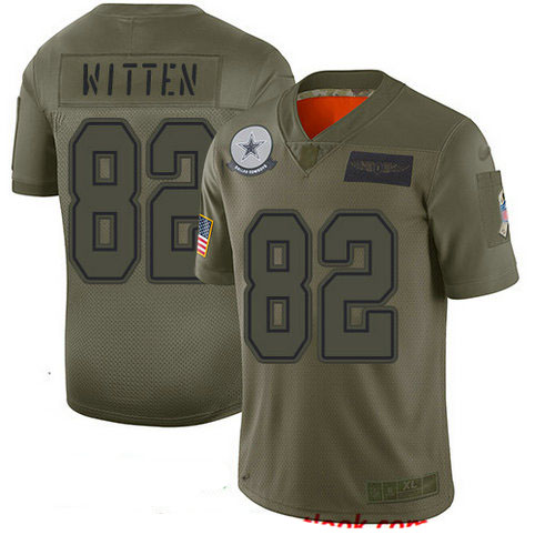 Cowboys #82 Jason Witten Camo Youth Stitched Football Limited 2019 Salute to Service Jersey