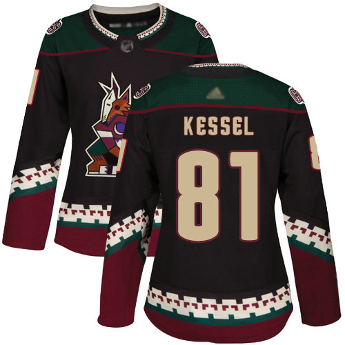 Coyotes #81 Phil Kessel Black Alternate Authentic Women's Stitched Hockey Jersey