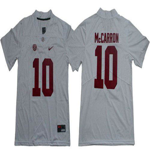 Crimson Tide #10 AJ McCarron White Limited Stitched NCAA Jersey