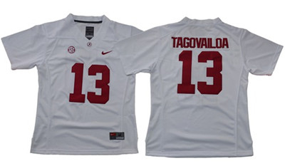 Crimson Tide #13 Tua Tagovailoa White Limited Women's Stitched NCAA Jersey