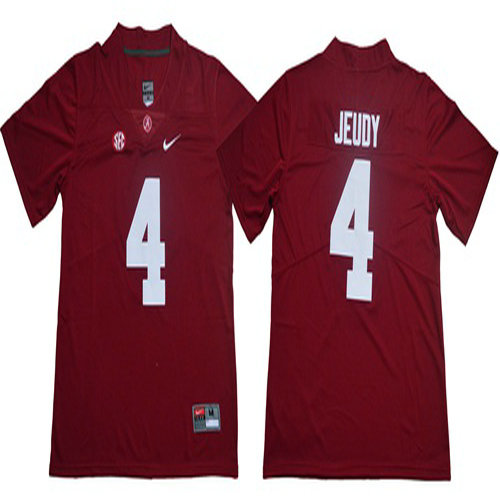Crimson Tide #4 Jerry Jeudy Red Limited Stitched NCAA Jersey