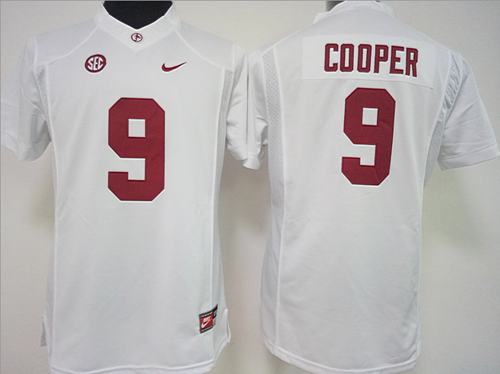 Crimson Tide #9 Amari Cooper White Women's Stitched NCAA Jersey