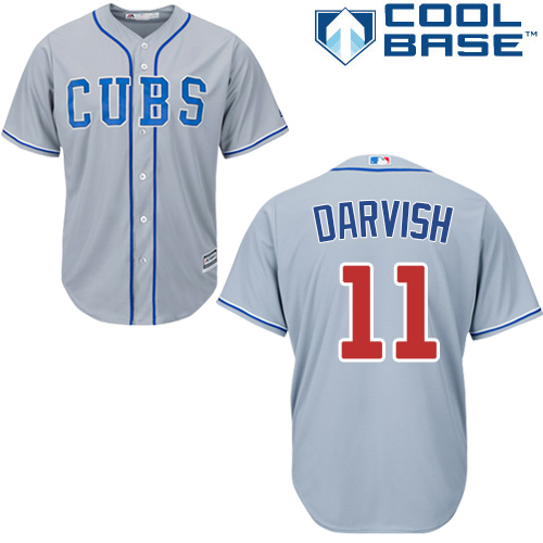 Cubs #11 Yu Darvish Grey Road Stitched Youth MLB Jersey