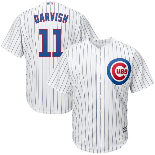 Cubs #11 Yu Darvish White Home Stitched Youth MLB Jersey