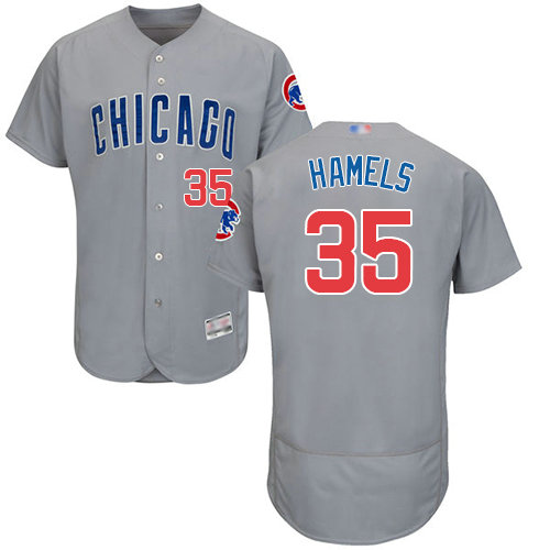 Cubs #35 Cole Hamels Grey Flexbase Authentic Collection Road Stitched Baseball Jersey