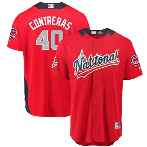 Cubs #40 Willson Contreras Red 2018 All-Star National League Stitched Baseball Jersey