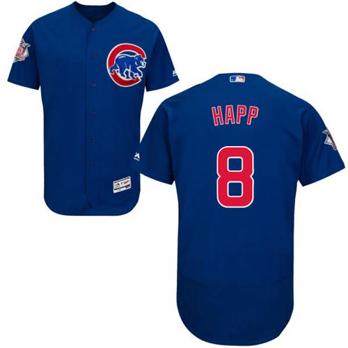 Cubs #8 Ian Happ Blue Flexbase Authentic Collection Stitched MLB Jersey
