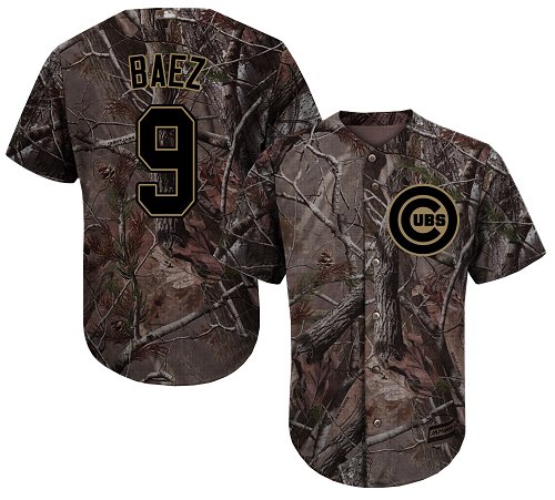 Cubs #9 Javier Baez Camo Realtree Collection Cool Base Stitched Youth Baseball Jersey