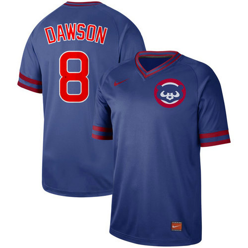 Cubs 8 Andre Dawson Blue Throwback Jersey