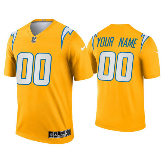 Custom Chargers Inverted Legend Gold Jersey