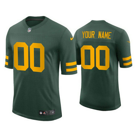 Custom Men's Packers Alternate Green Vapor Limited Jersey