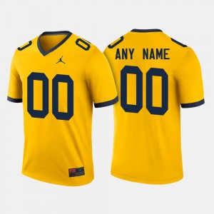 Custom Men Michigan Wolverines College Football Limited Yellow  Jersey 