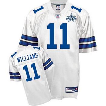 Dallas Cowboys #11 Roy Williams White 50TH Anniversary Patch Embroidered jerseys