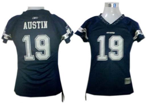 Dallas Cowboys #19 Miles Austin Women s Field Flirt Fashion Jerseys blue