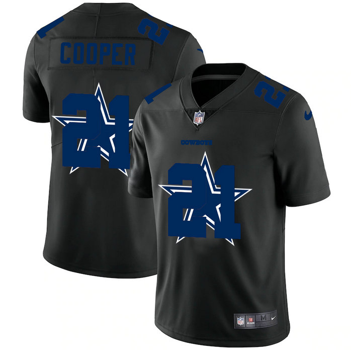 Dallas Cowboys #21 Ezekiel Elliott Men's Nike Team Logo Dual Overlap Limited NFL Jersey Black