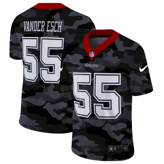 Dallas Cowboys #55 Leighton Vander Esch Men's Nike 2020 Black CAMO Vapor Untouchable Limited Stitched NFL Jersey